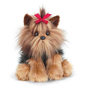Bearington Stuffed Yorkshire Terrier: Chewie The Yorkie Plush Puppy, Ultra-Soft 13 Toy; Made with Premium Fill, Expressive Face and Red Hair Bow; Machine Washable, Great Gift for Dog Lovers