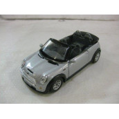 Mini Cooper S Convertible In Gray Diecast 1:28 Scale By Kinsmart