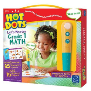 Educational Insights Hot Dots Let's Master 1st Grade Math Set, Math Workbooks, 2 Books with 100 Math Lessons & Interactive Pen, Ages 6+
