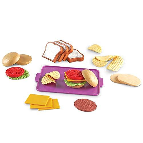 Learning Resources New Sprouts Super Sandwich Set, Pretend Play Toys, Play Food Set, Toddler Outdoor Toys, Pretend Picnic, 29 Pieces, Ages 18 mos+