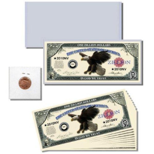 AAC 13pc. Novelty Money Gift Set Featuring One Zillion Dollars Zillion Dollar Bill