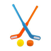 Liberty Imports Face Off Dual Hockey Sticks Youth Outdoor Sports Set for Kids Puck and Ball (1 Pack)