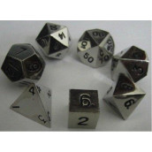 FanRoll by Metallic Dice Games 16mm Metal Polyhedral DND Dice Set: Silver, Role Playing Game Dice for Dungeons and Dragons