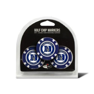 Team Golf NCAA Duke Blue Devils Golf Chip Ball Markers (3 Count), Poker Chip Size with Pop Out Smaller Double-Sided Enamel Markers, Multi Team Color, 20888