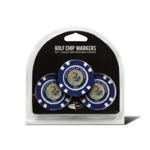 Team Golf NCAA Kansas Jayhawks Golf Chip Ball Markers (3 Count), Poker Chip Size with Pop Out Smaller Double-Sided Enamel Markers,Multi Team Color,One Size,TEG7019_21