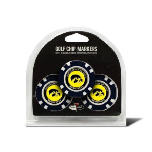 Team Golf NCAA Iowa Hawkeyes Golf Chip Ball Markers (3 Count), Poker Chip Size with Pop Out Smaller Double-Sided Enamel Markers, Multi Team Color, TEG7017_21
