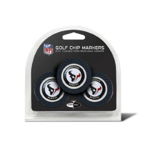 Team Golf Adult Unisex 3 Pack Houston Texans Golf Chip Ball Markers, Multi Team Color, One Size US