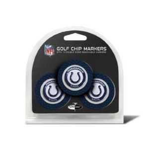 Team Golf NFL Indianapolis Colts Golf Chip Ball Markers (3 Count), Poker Chip Size with Pop Out Smaller Double-Sided Enamel Markers,Multi