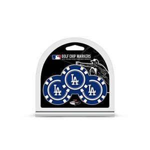 Team Golf MLB Golf Chip Ball Markers (3 Count), Poker Chip Size with Pop Out Smaller Double-Sided Enamel Markers, Los Angeles Dodgers