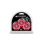 Team Golf MLB Golf Chip Ball Markers (3 Count), Poker Chip Size with Pop Out Smaller Double-Sided Enamel Markers, St Louis Cardinals,Multi