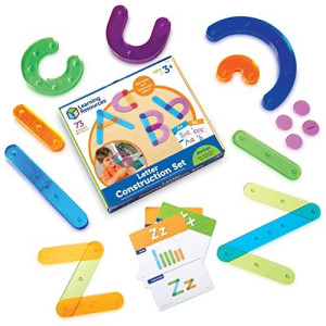 Learning Resources Letter Construction, Homeschool, School Activity Set, Play School, 60 Pieces, Ages 3+