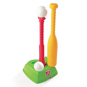 Step2 2-in-1 T-Ball and Golf Set Toy - Outdoor Play Golf Baseball Set for Kids - Durable Plastic Toys - Red/Green/Yellow