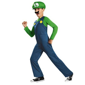 Nintendo Super Mario Brothers Luigi Classic Boys Costume, Medium/7-8