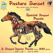 Pasture Sunset Shaped Jigsaw Puzzle by SunsOut