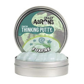 Crazy Aaron's Thinking Putty 4" Tin - Phantoms Foxfire - Glowing Sparkle Glow Putty, Soft Texture - Never Dries Out