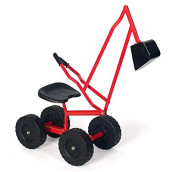 WONKAWOO Monster Wheel Sand Digger 360 Rotation Metal Crane Excavator Backhoe Ride On Toy