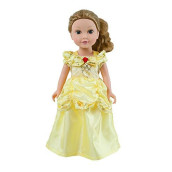 Little Adventures Yellow Beauty Princess Doll Dress - Doll Not Included - Machine Washable Child Pretend Play and Party Doll Clothes with No Glitter