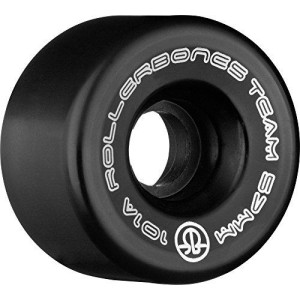 RollerBones Team Logo 101A Recreational Roller Skate Wheels (Set of 8), Black, 57mm