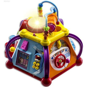 WolVolk Educational Kids Toddler Baby Toy Musical Activity Cube Play Center with Lights, Lots of Functions and Skills for Learning and Development