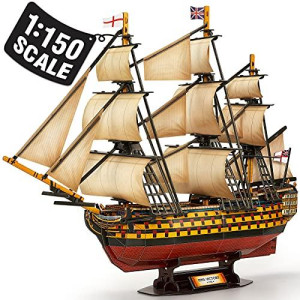 CubicFun 3D Puzzles Large HMS Victory Vessel Ship Sailboat Model Kits for Adults and Teens Toys, 189 Pieces, T4019h