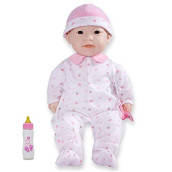 JC Toys Asian 16-inch Medium Soft Body Baby Doll La Baby | Washable |Removable Pink Outfit w/ Hat and Pacifier | for Children 12 Months +, Asian Pink