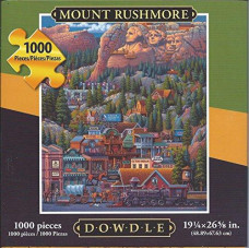 Dowdle Folk Art 1000 Piece Puzzle Mount Rushmore 19 1/4" x 26 5/8" Finished