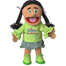 14" Cristo Te AMA, Hispanic Girl, Christian Ministry Hand Puppet