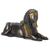 YTC 7 Inch Egyptian Sphinx Statue Figurine, Cold Cast Bronze Colored