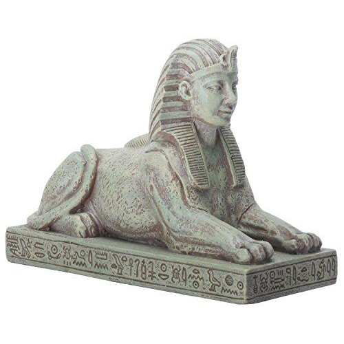 YTC 4.25 Inch Egyptian Sphinx Statue Figurine with Engravings, Multicolor