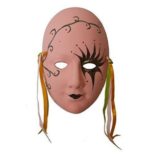Porcelain Colorful Mask, a Kind of Earthenware Mask, Size: 8" (H) X 4.75" (W) X 3" (D) for Wall Display, Perfect for a Home Decoration