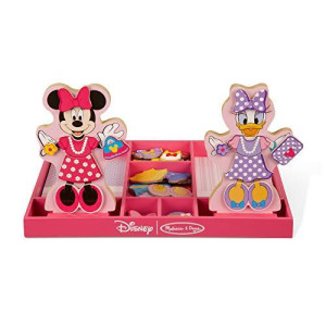 Melissa & Doug Disney Minnie Mouse and Daisy Duck Magnetic Dress-Up Wooden Doll Pretend Play Set (45+ pcs)