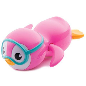 Munchkin Wind Up Swimming Penguin Bath Toy, Pink