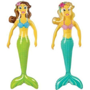 Set of 2 ~ Magical Inflatable Mermaids -36" ~ Party Favor/Decoration/Aquatic Theme Inflate