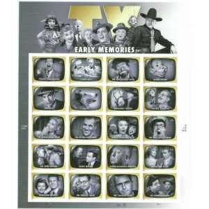 TV Early Memories (Television Shows) Full Sheet of 20 x 44-Cent Stamps, USA 2009, Scott 4414