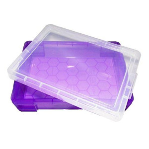 PlayTherapySupply Small Portable Sand Tray with Lid - Purple