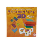 MindWare Pattern Play 3D - Recreate The 40 Design Cards on Your own - 22pc Wooden Block Pattern Puzzle for Kids and Adults - Classic Educational Shape Toys for classrooms