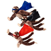 Set of 3 Flying Flingshot Howler Monkeys Plush Toys with Sound, 11.5H