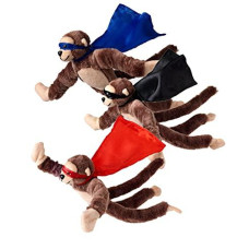 Set of 3 Flying Flingshot Howler Monkeys Plush Toys with Sound, 11.5H