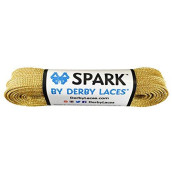 Derby Laces Gold Spark Shoelace for Shoes, Skates, Boots, Roller Derby, Hockey and Ice Skates (108 Inch / 274 cm)
