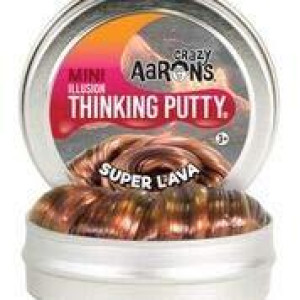 Crazy Aaron's Thinking Putty 2" Mini Tin (.47 oz) Super Lava - Soft Texture, Never Dries Out