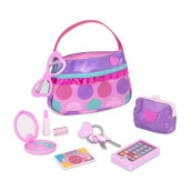 Play Circle by Battat - Princess Purse Style Set - Pretend Play Multicolor Handbag and Fashion Accessories - Toy Makeup, Keys, Lipstick, Credit Card, Phone, and More for Kids Ages 3 and Up (8 pieces)