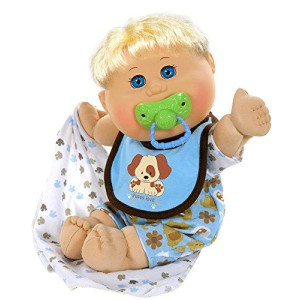Cabbage Patch Kids 12.5" Naptime Babies - Blonde Hair/Blue Eye Boy Baby Doll (Dog Jumper Fashion)