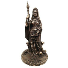 Greek White Goddess Hecate Sculpture Athenian Patroness of Crossroads, Witchcraft, Dogs and Poisonous Plants Statue (Bronze)