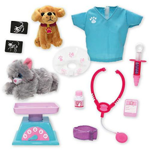Beverly Hills Doll Collection 12 Piece Veterinarian Set for 18 Inch Dolls with Accessories