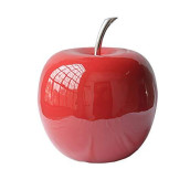 Modern Day Accents Red Figurine, X-Large Manzano Rojo, Apple, Fruit, Tabletop, Accents, Transitional, Teacher, School, Dcor, Desk, Silver Stem, Aluminum, L x 10" W x 11" H
