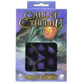 Q WORKSHOP Call Of Cthulhu Horror on the Orient Express RPG Ornamented Dice Set 7 Polyhedral Pieces