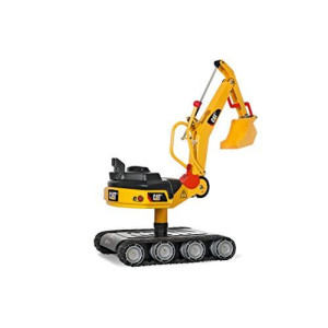 rolly toys CAT Construction Ride-On: Metal 360-Degree Excavator Digger with Traction Treads, Youth Ages 3+ Yellow, 38"(H) x 18"(W) x 34"(D)