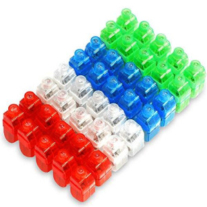 Novelty Place 40Pcs LED Party Finger Lights for Kids, LED Finger Flashlight Light Up Finger Ring Toys for Party Favor, Halloween, Raves, Concert Shows