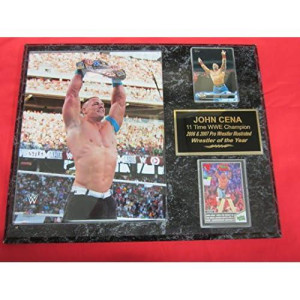 John cena 2014 WWE 2 card collector Plaque 5 w8x10 New Photo Wrestlemania XXXI