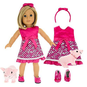 Pet Pig Walker Outfit For American 18 Girl Dolls 5 Piece Premium Han